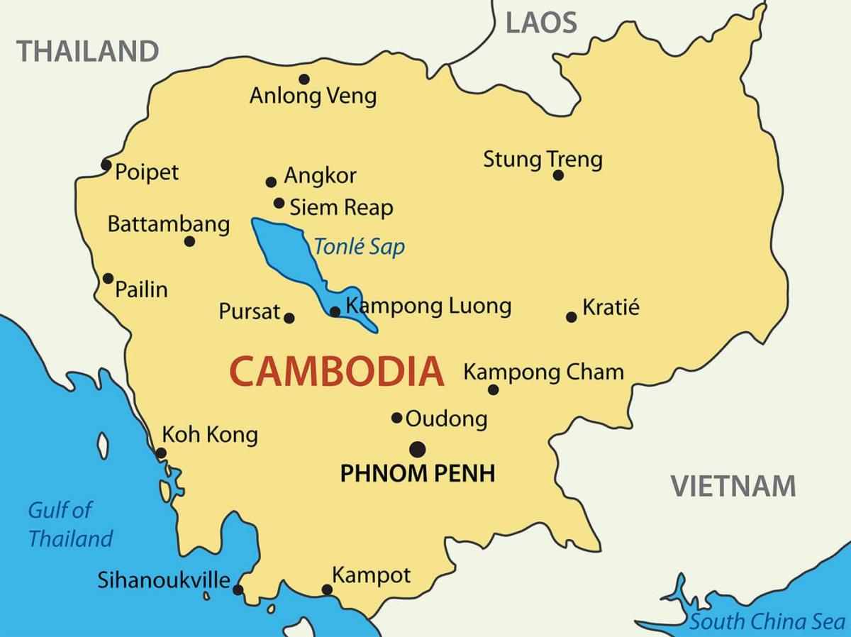 Kambodża mapie 