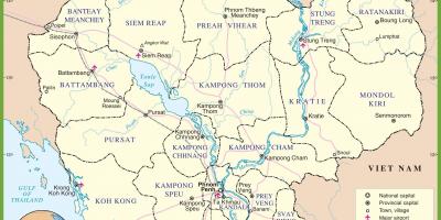 Mapa Kambodża polityczne