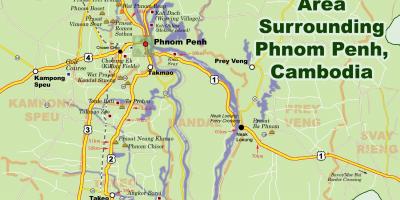 Mapa phnom penh, Kambodża